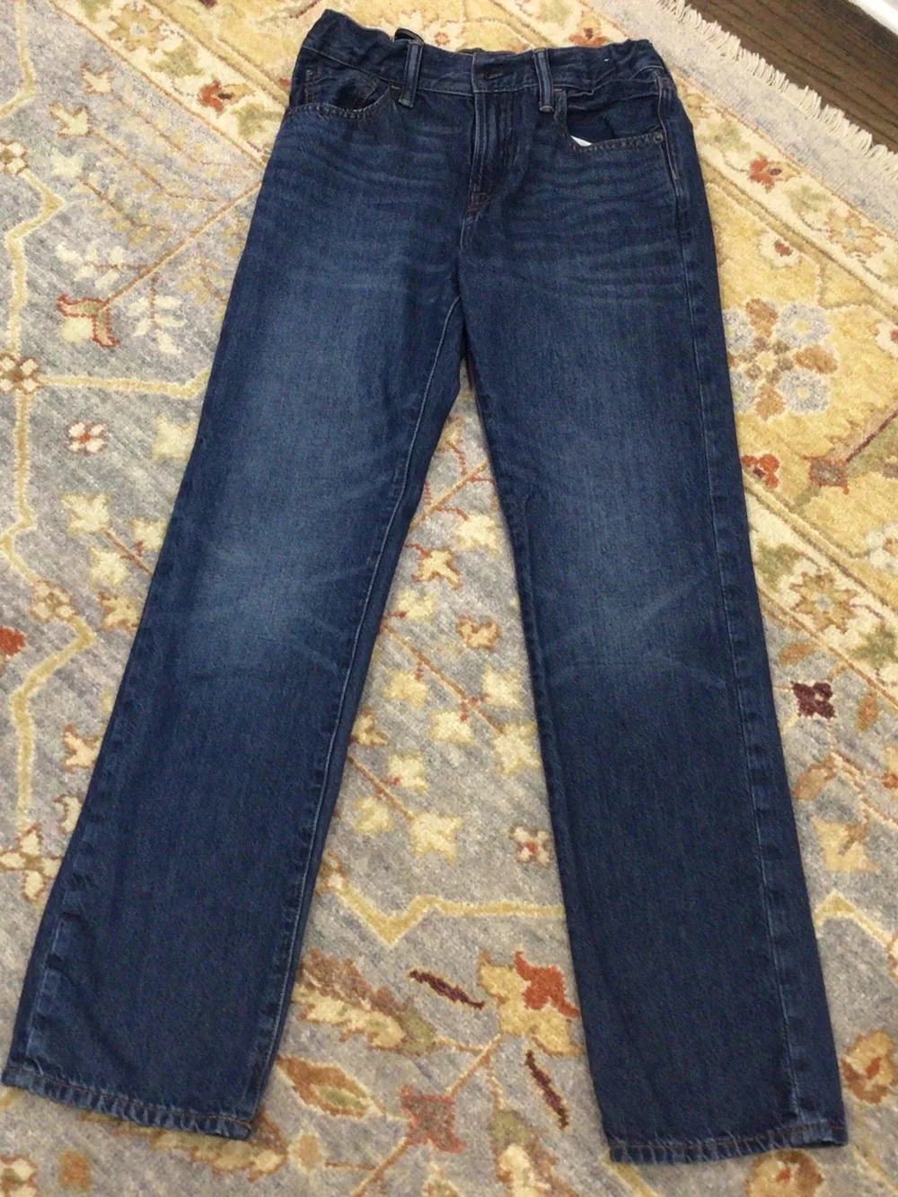GAP Boys Size 16 Original Straight-Leg Jeans in Dark Blue Wash